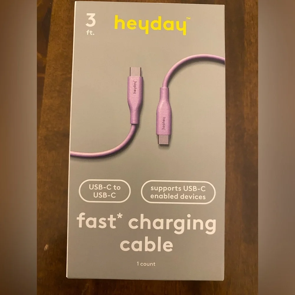 Heyday Purple Fast Charging Cable for Cell Phones